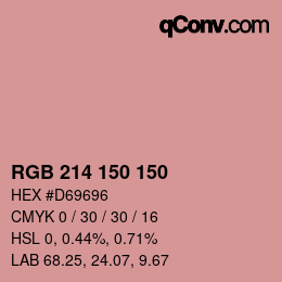 Color code: RGB 214 150 150 | qconv.com