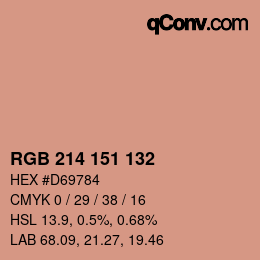 Color code: RGB 214 151 132 | qconv.com