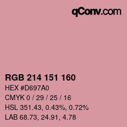 Color code: RGB 214 151 160 | qconv.com