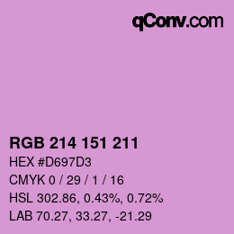 Color code: RGB 214 151 211 | qconv.com