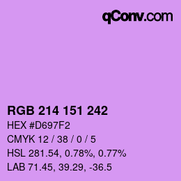 カラーコード: RGB 214 151 242 | qconv.com