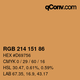 カラーコード: RGB 214 151 86 | qconv.com