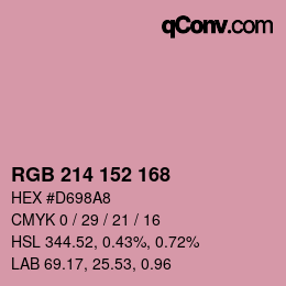 Color code: RGB 214 152 168 | qconv.com