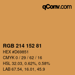カラーコード: RGB 214 152 81 | qconv.com