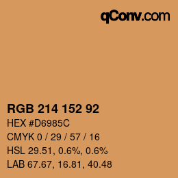 カラーコード: RGB 214 152 92 | qconv.com