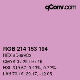 カラーコード: RGB 214 153 194 | qconv.com
