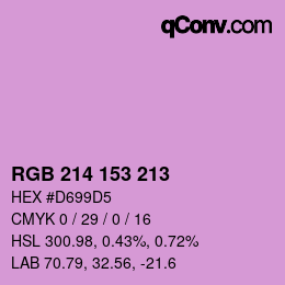 Color code: RGB 214 153 213 | qconv.com