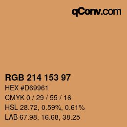 Color code: RGB 214 153 97 | qconv.com