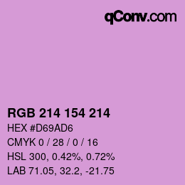 Color code: RGB 214 154 214 | qconv.com