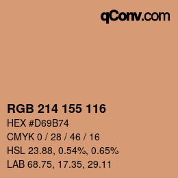 カラーコード: RGB 214 155 116 | qconv.com