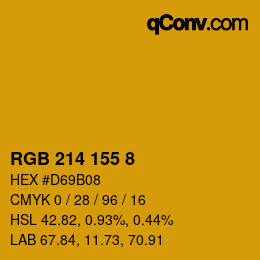 カラーコード: RGB 214 155 8 | qconv.com