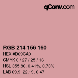 カラーコード: RGB 214 156 160 | qconv.com