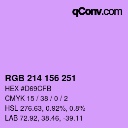 Code couleur: RGB 214 156 251 | qconv.com