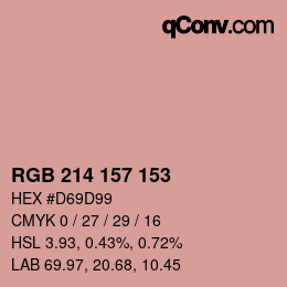 颜色代码: RGB 214 157 153 | qconv.com