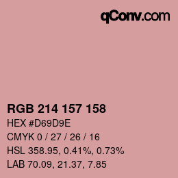 カラーコード: RGB 214 157 158 | qconv.com