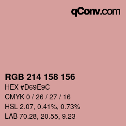 颜色代码: RGB 214 158 156 | qconv.com