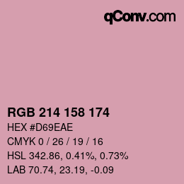 颜色代码: RGB 214 158 174 | qconv.com