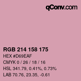 颜色代码: RGB 214 158 175 | qconv.com