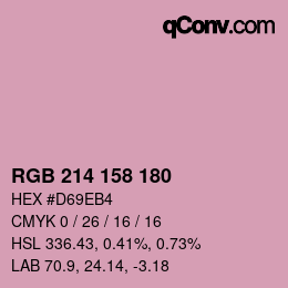 颜色代码: RGB 214 158 180 | qconv.com