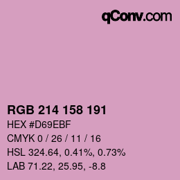 颜色代码: RGB 214 158 191 | qconv.com