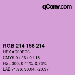 カラーコード: RGB 214 158 214 | qconv.com