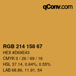 颜色代码: RGB 214 158 67 | qconv.com