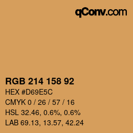 颜色代码: RGB 214 158 92 | qconv.com