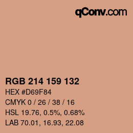 Color code: RGB 214 159 132 | qconv.com