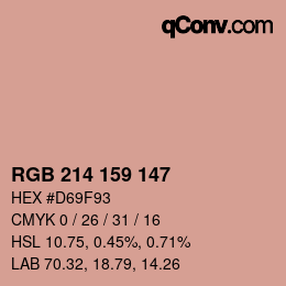 Color code: RGB 214 159 147 | qconv.com