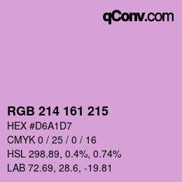 Color code: RGB 214 161 215 | qconv.com