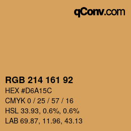 カラーコード: RGB 214 161 92 | qconv.com
