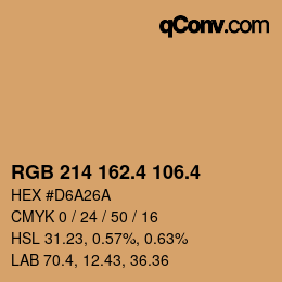 カラーコード: RGB 214 162.4 106.4 | qconv.com