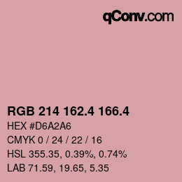 カラーコード: RGB 214 162.4 166.4 | qconv.com
