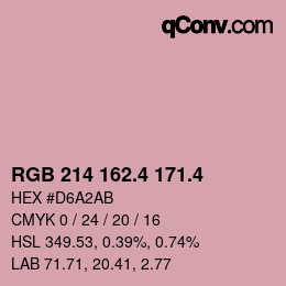 カラーコード: RGB 214 162.4 171.4 | qconv.com
