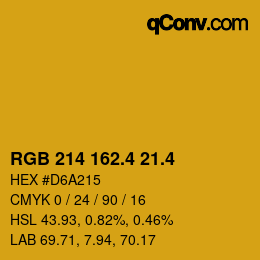 カラーコード: RGB 214 162.4 21.4 | qconv.com