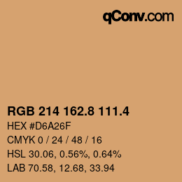 カラーコード: RGB 214 162.8 111.4 | qconv.com