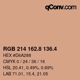 カラーコード: RGB 214 162.8 136.4 | qconv.com