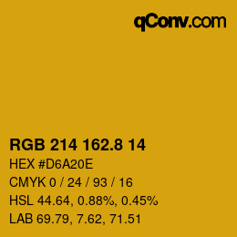 Color code: RGB 214 162.8 14 | qconv.com