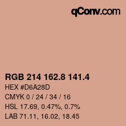 カラーコード: RGB 214 162.8 141.4 | qconv.com