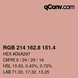 カラーコード: RGB 214 162.8 151.4 | qconv.com