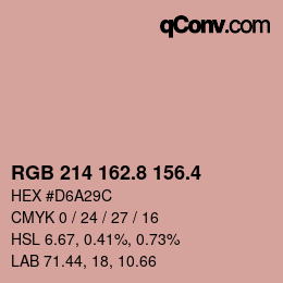 カラーコード: RGB 214 162.8 156.4 | qconv.com