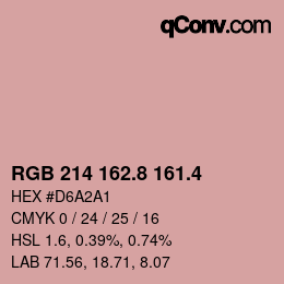 カラーコード: RGB 214 162.8 161.4 | qconv.com