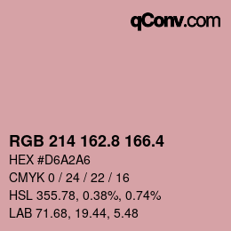 カラーコード: RGB 214 162.8 166.4 | qconv.com