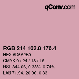 カラーコード: RGB 214 162.8 176.4 | qconv.com