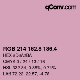 カラーコード: RGB 214 162.8 186.4 | qconv.com