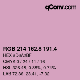 カラーコード: RGB 214 162.8 191.4 | qconv.com