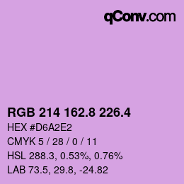カラーコード: RGB 214 162.8 226.4 | qconv.com