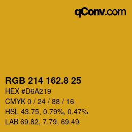 Color code: RGB 214 162.8 25 | qconv.com
