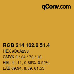 カラーコード: RGB 214 162.8 51.4 | qconv.com