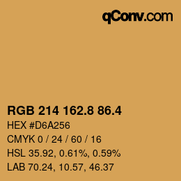 カラーコード: RGB 214 162.8 86.4 | qconv.com